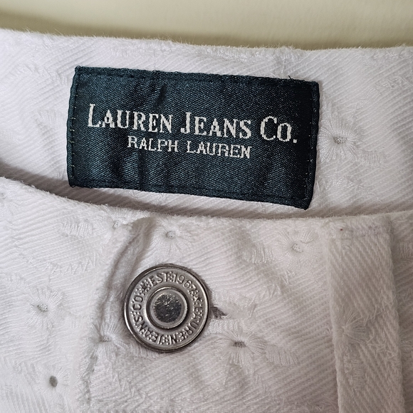 Lauren Jeans Co. Ralph Lauren White Eyelet Women Jeans - Picture 4 of 13